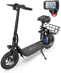 Gyroshoes Electric Scooter Adults with Seat, 450W Motor Up Smart Lcd Display, 25Miles Long Range, Electrically-Powered Motor Scooters