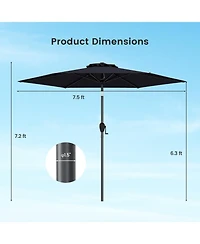 Gymax 7.5 ft Patio Umbrella Outdoor Heavy Duty Market w/ Push Button Tilt Burgundy