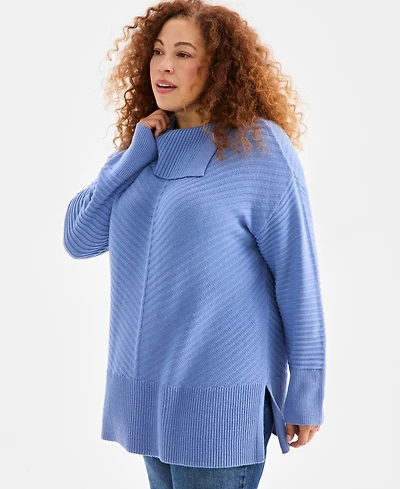 Style & Co Plus Envelope Neckline Tunic Sweater, Macy's Exclusive