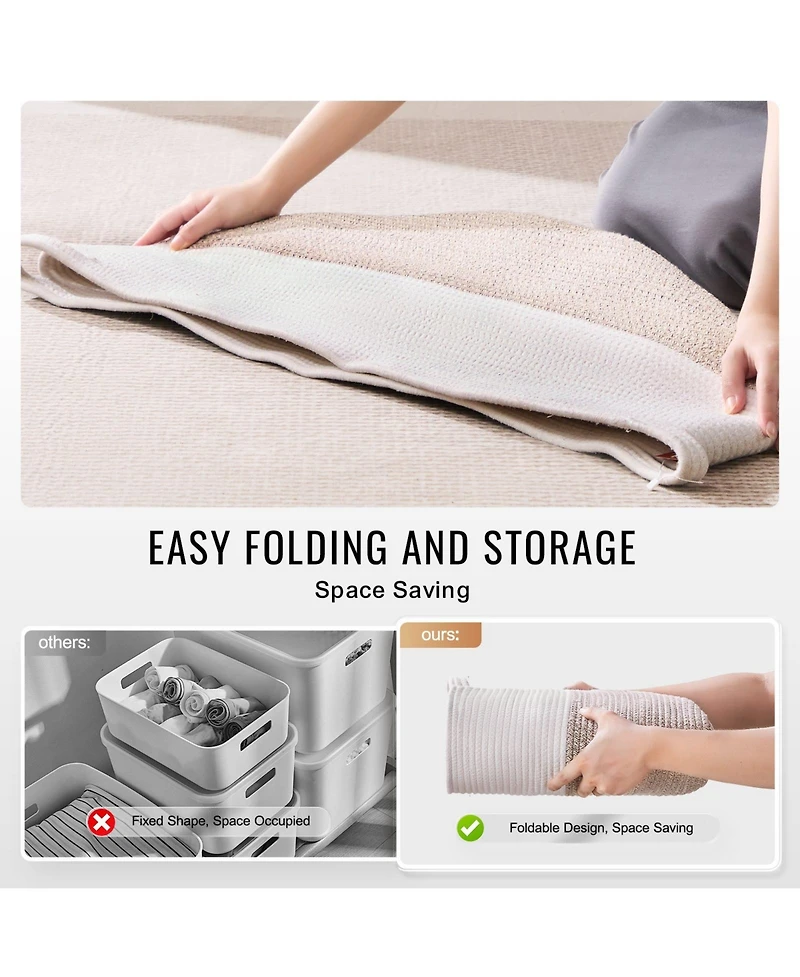 Slickblue Woven Cotton Rope Blanket Basket Large Storage Bin for Living Room or Bedroom