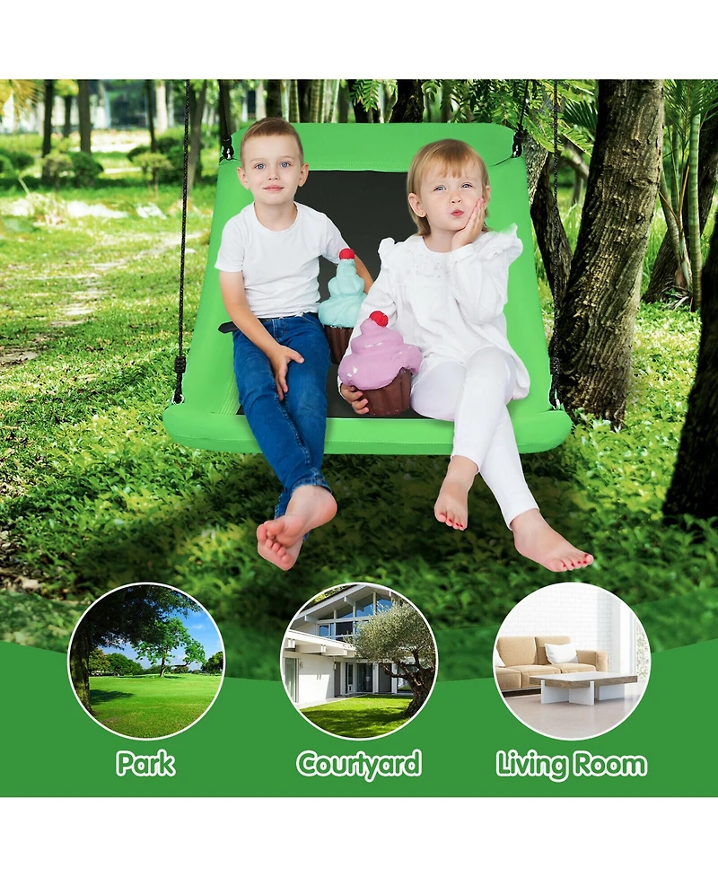 Gymax Boys 700lb Giant 60'' Platform Tree Swing Adults