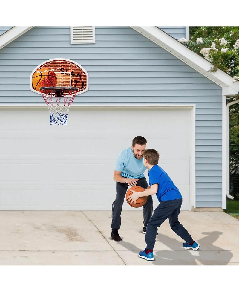 Wall Mounted Fan Backboard With 2 nets Basketball Hoop and Rim Outdoor Indoor Sports