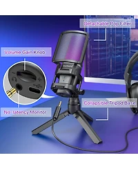 ZealSound Usb Condenser Microphone k08-2s-fba and A68 Pro Black