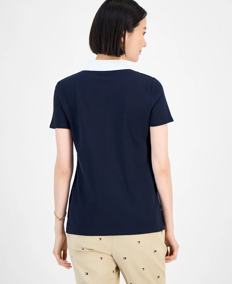 Tommy Hilfiger Women's Pieced Pique Short-Sleeve Polo Shirt