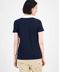 Tommy Hilfiger Women's Pieced Pique Short-Sleeve Polo Shirt