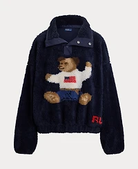 Polo Ralph Lauren Women's Bear High-Pile Fleece Mockneck Sweater
