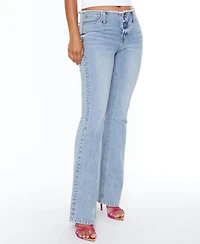 Blue revival Women's Y2K Cutoff Waist Bootcut Jeans