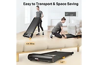 Urevo Ultra-Thin Walking Pad: Under Desk Treadmill for Home Office. Quiet Portable Treadmill with Remote, Fits Under Sofa, App Connectivity for Work &
