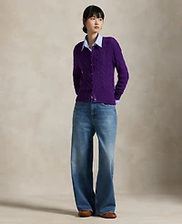 Polo Ralph Lauren Women's Cable-Knit Cotton Crewneck Cardigan