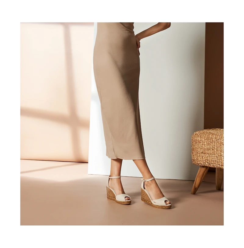 Aiguafreda Canvas Espadrille Sandal Wedges