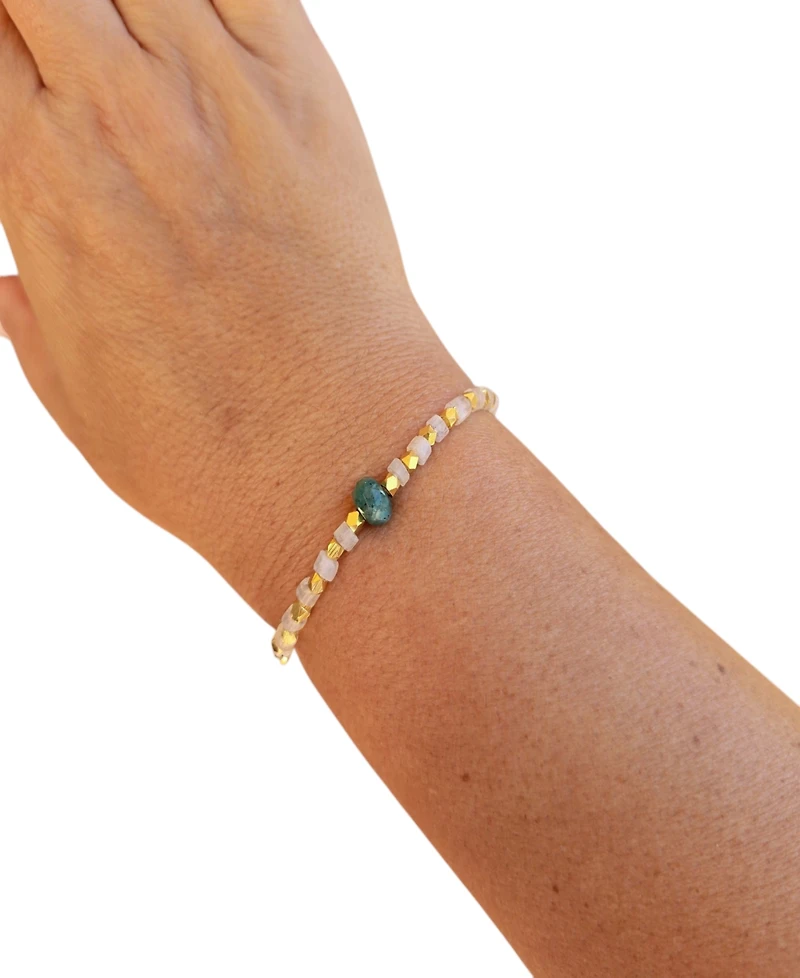 Minu Jewels Moonstone and Amazonite Stretch Bracelet