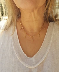 Minu Jewels Gold-Tone Bar Charm Statement Necklace, 16" + 1" extender