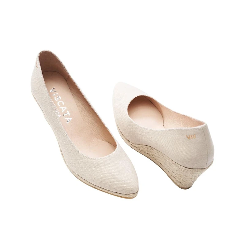Viscata Roses Canvas U Cut Espadrille Wedges