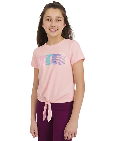Champion Big Girls Logo Graphic Tie-Front T-Shirt