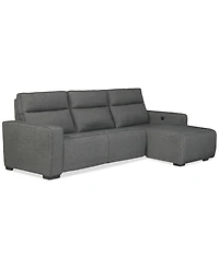 Miren -Pc. Fabric Chaise Sectional with 2 Power Headrest Recliners