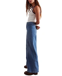 Free People Women's Libre Front-Seam Wide-Leg Jeans