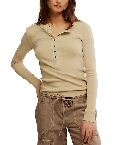 Free People Women's Long-Sleeve Henley Top