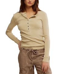 Free People Women's Long-Sleeve Henley Top