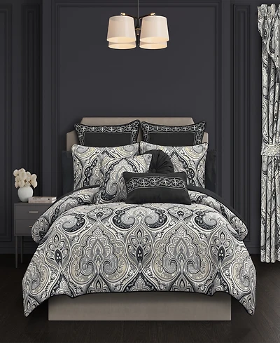 Royal Court Messina Damask 3-Pc. Comforter Set, Full/Queen