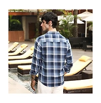 Campus Sutra Men's Navy Blue & Off-White Multi-Checkered Shirt