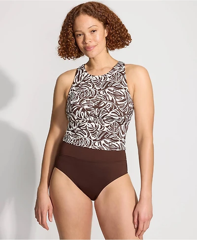 Lands' End Women's High Neck Racerback Midkini Top