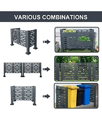 Mondawe 3ftx2ft Air Conditioner Fence Metal Privacy Fence Cover with 3- Fence Panels