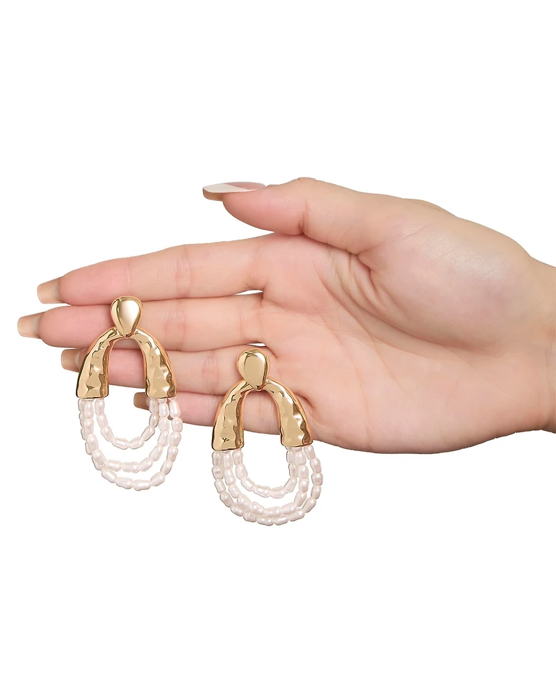 Bcbg Multi-Strand Beaded Loop Earrings