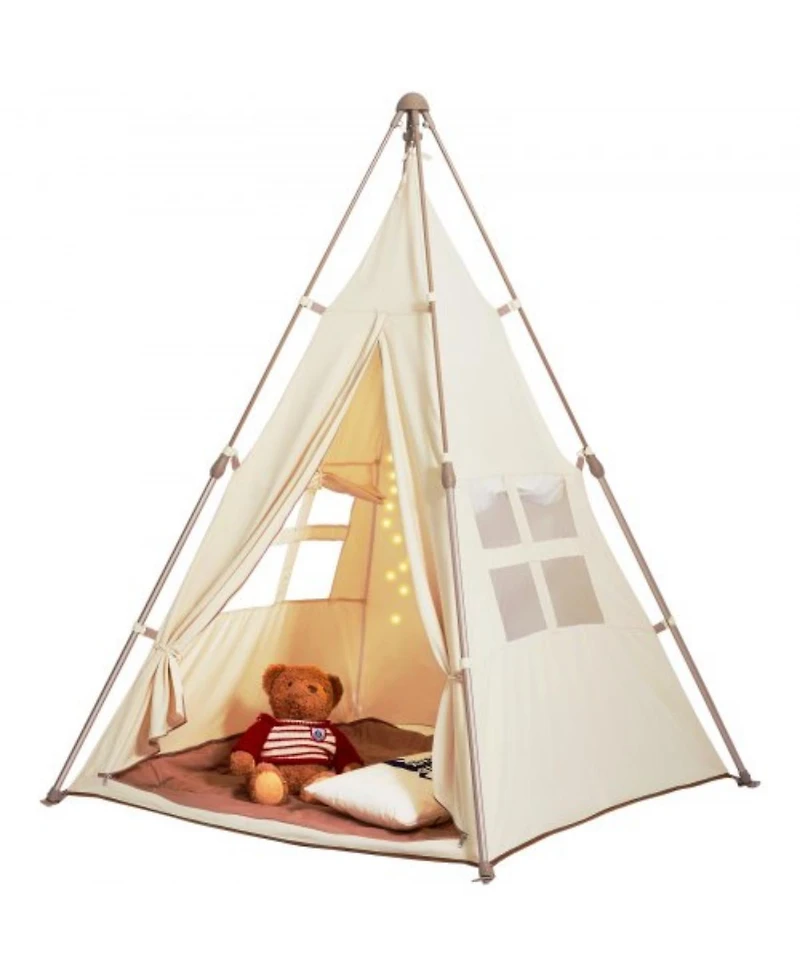 Kids Teepee Play Tent for Ages 1-5 with Windows Mat and Carry Bag Indoor Outdoor