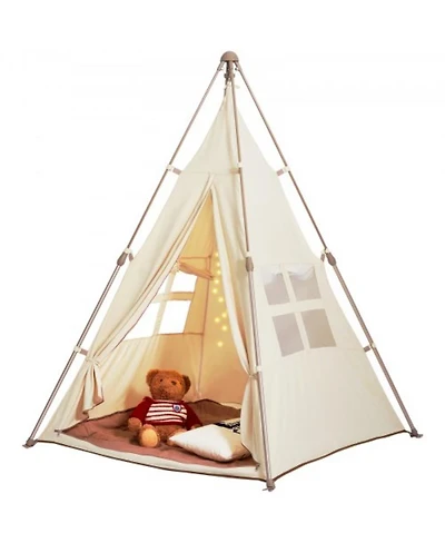 Kids Teepee Play Tent for Ages 1-5 with Windows Mat and Carry Bag Indoor Outdoor