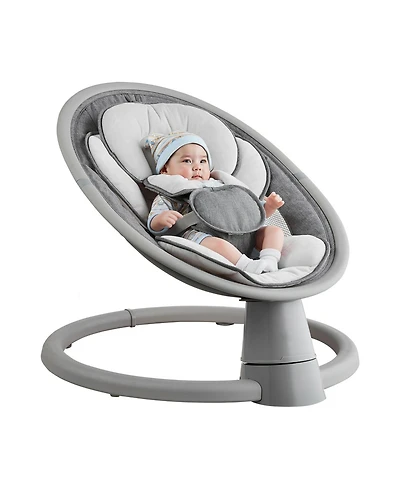 Slickblue Kids Swing 5 Speeds Remote Control Bluetooth 10 Lullabies Cushion