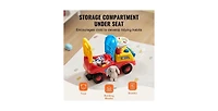 Classic Kids Ride On Car for Toddlers 1-3 with Music Steering Horn and Storage