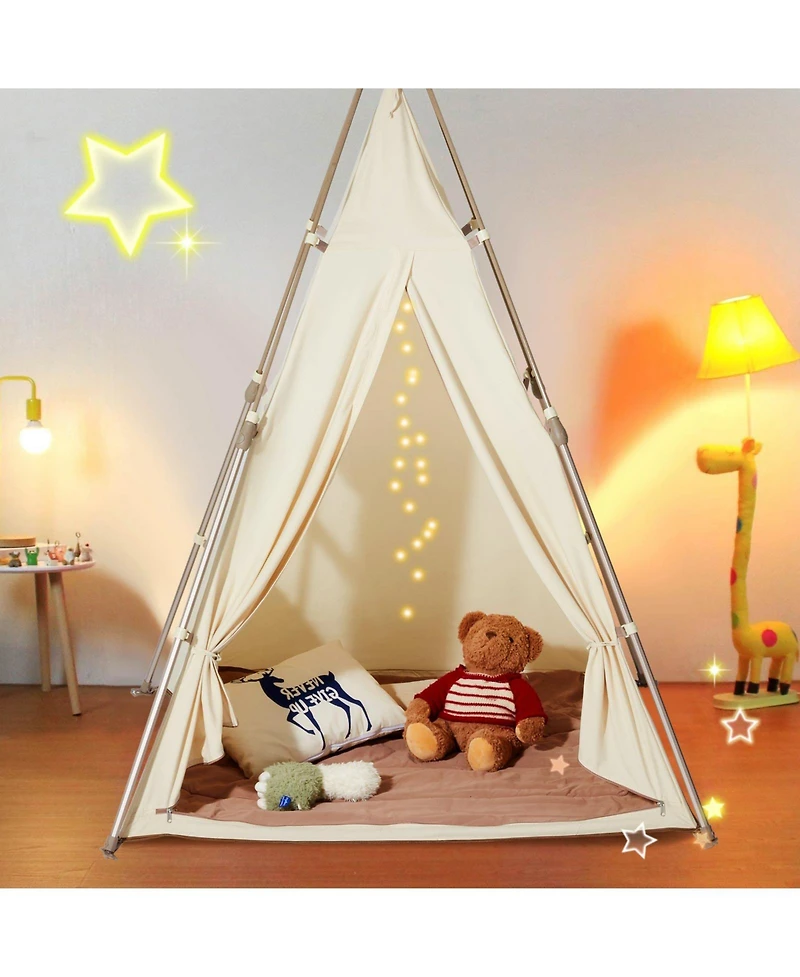 Kids Teepee Play Tent for Ages 1-5 with Windows Mat and Carry Bag Indoor Outdoor