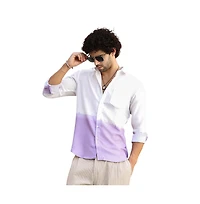 Campus Sutra Men's Lilac Ombre-Plunge Regular Shirt