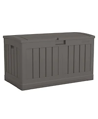 Suncast 50 Gallon Plastic Deck Box with Molded Lockable Feature for Home, Gray