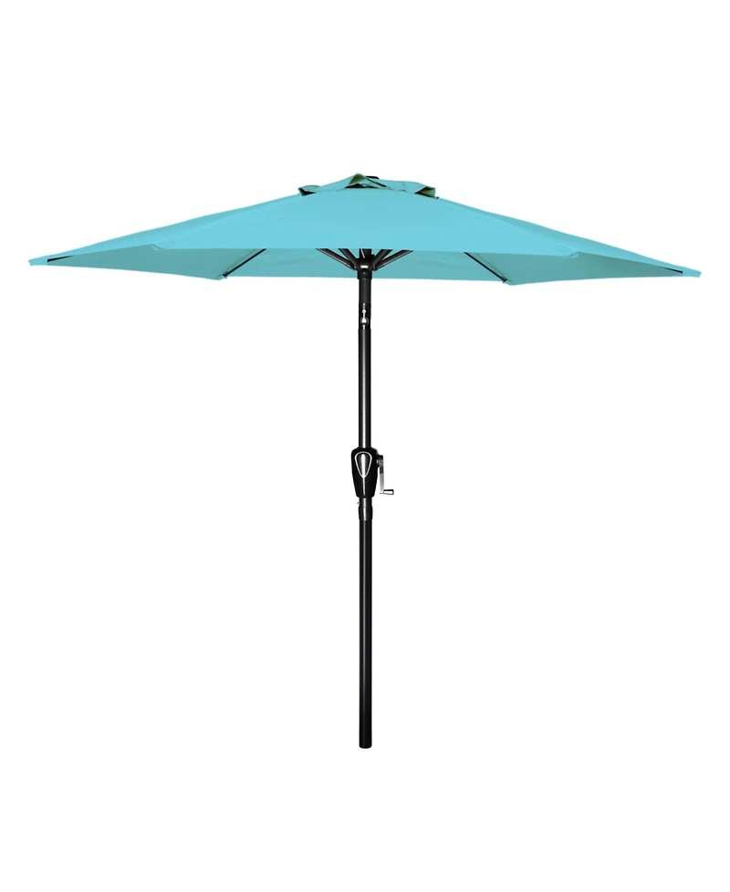 Flynama One 7.5ft Patio Outdoor Table Market Yard Umbrella with Push Button Tilt/Crank, 6 Sturdy Ribs for Garden, Deck, Backyard, Pool