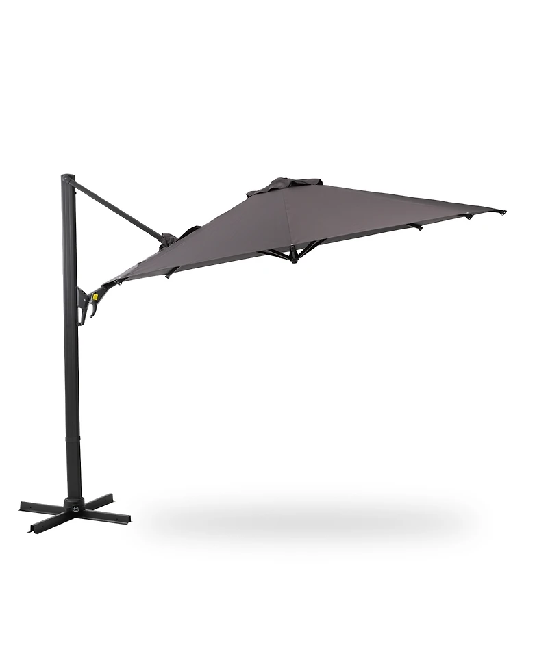 11 Ft Cantilever Patio Umbrella, Round Outdoor Offset Umbrella with 360° Rotation & Tilt Adjustment without Base