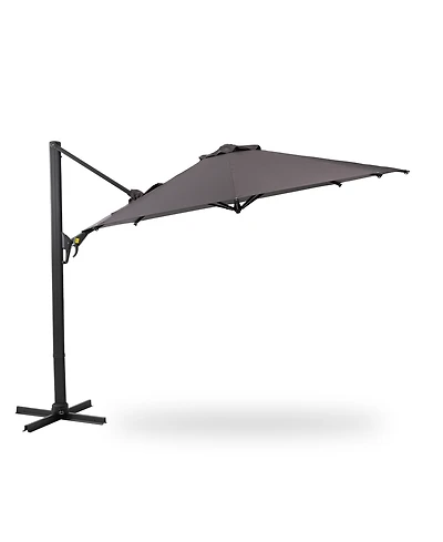 11 Ft Cantilever Patio Umbrella, Round Outdoor Offset Umbrella with 360° Rotation & Tilt Adjustment without Base