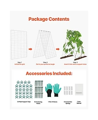 Slickblue Foldable A-Frame Metal Garden Trellis for Climbing Plants Cucumbers and Vegetables