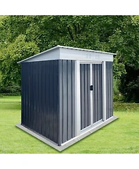Mondawe 6FT Wx4FT H Metal Outdoor Storage Sheds with Sliding Doors