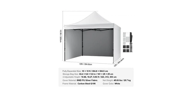 Slickblue Pop Up Canopy Tent with Removable Sidewalls Waterproof Portable Gazebo with Wheels