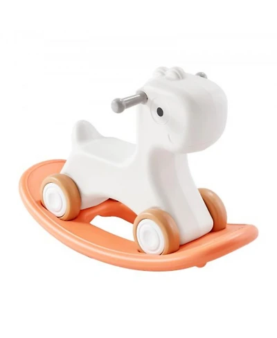 Slickblue Ride On 3 1 Rocking Horse for Toddlers with Balance Board and Smooth Wheels
