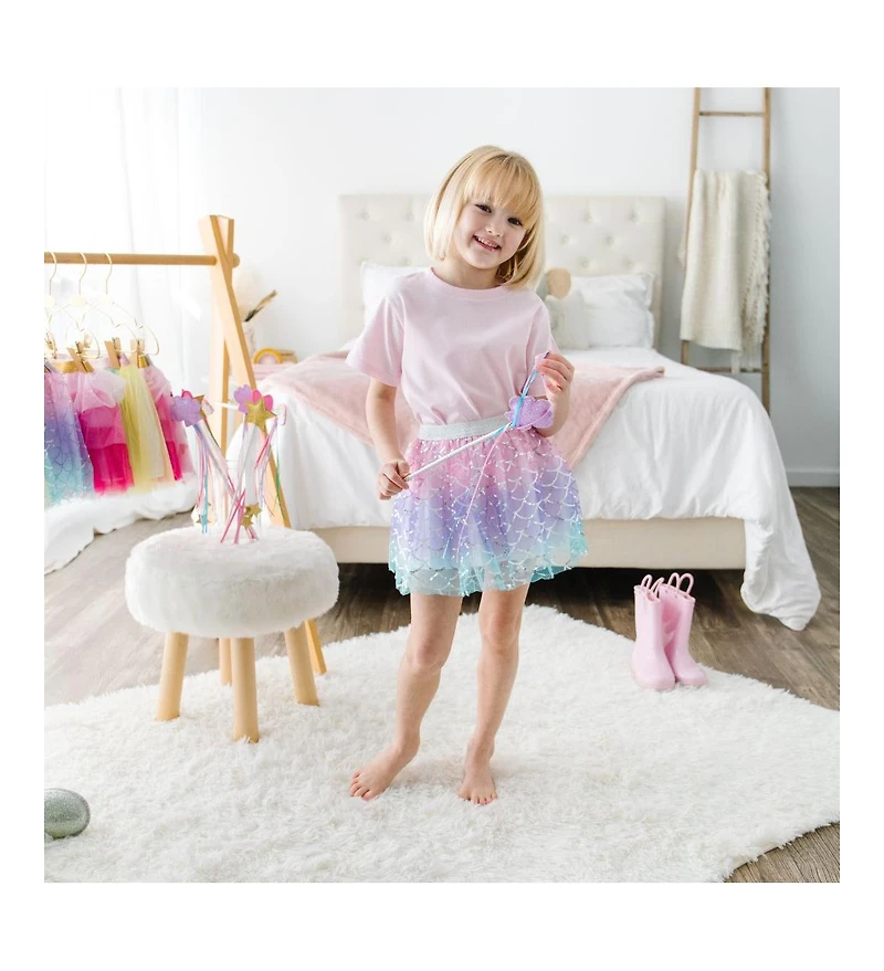 Sweet Wink Little and Big Girls Sparkling Mermaid Tutu Skirt