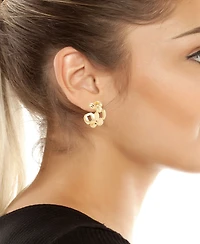 Robert Lee Morris Soho Ribbed Link Hoop Earrings