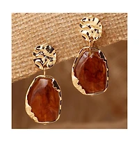Sohi Women's Dented Drop Earrings