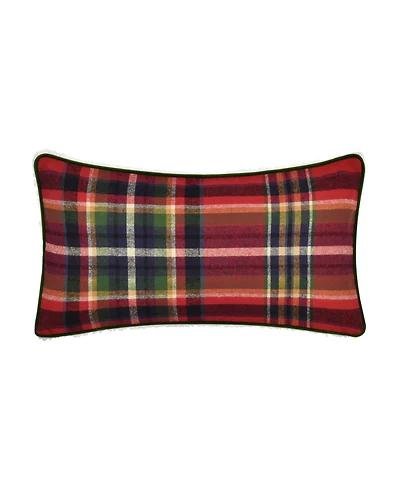 J Queen New York Andrew Plaid Boudoir Decorative Pillow, 15" x 22"