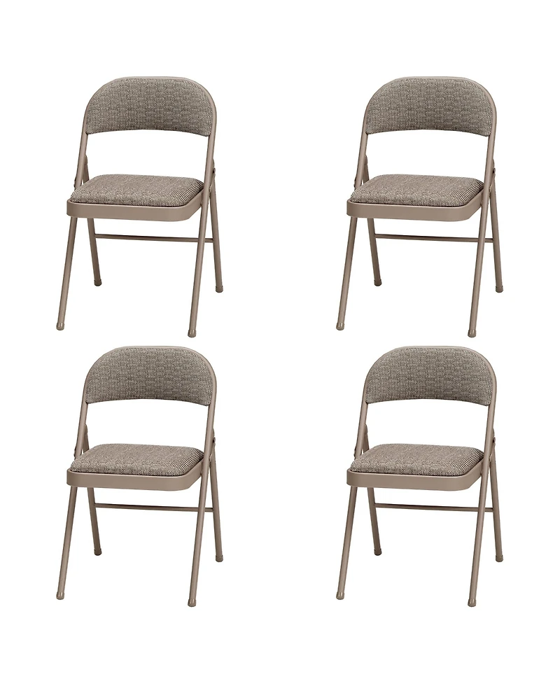 Meco Sudden Comfort Deluxe Courtyard Fabric Padded Folding Chair, (Set of 4)