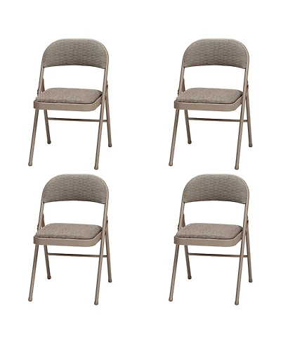 Meco Sudden Comfort Deluxe Courtyard Fabric Padded Folding Chair, (Set of 4)
