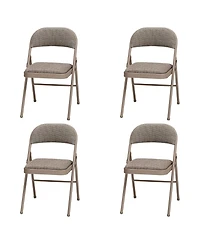 Meco Sudden Comfort Deluxe Courtyard Fabric Padded Folding Chair, (Set of 4)