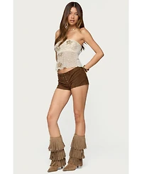 Edikted Women's Astra Beaded Sheer Strapless Top