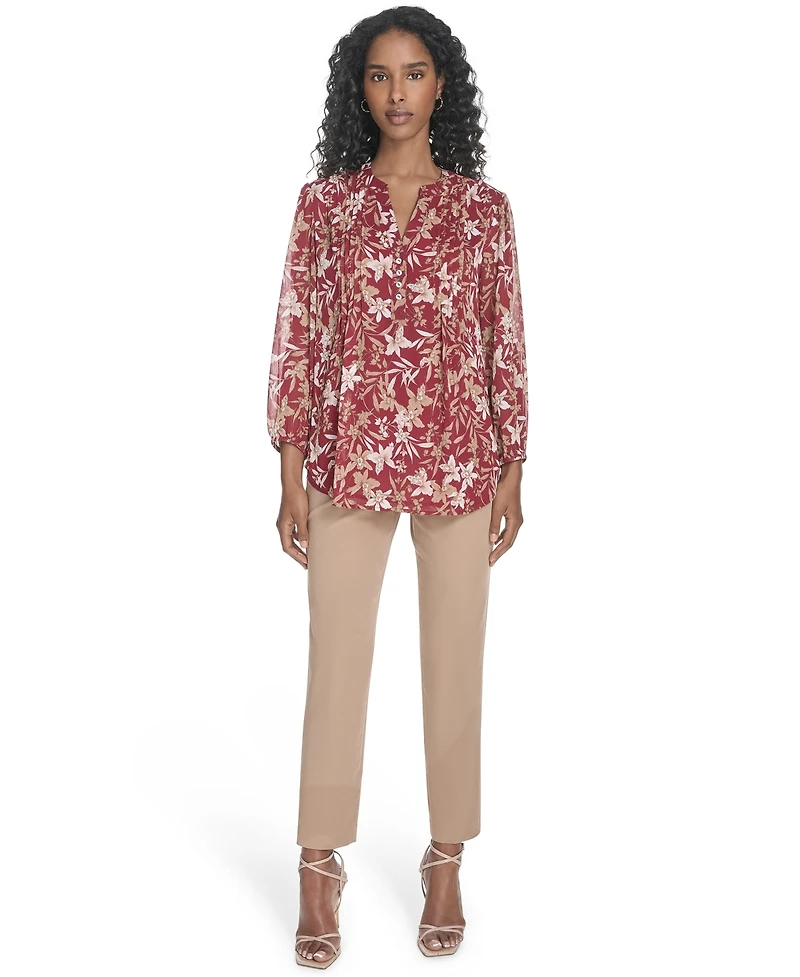 Tommy Hilfiger Women's Floral Pintucked Blouse